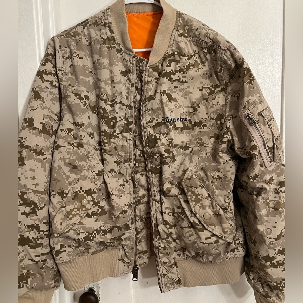 Supreme reversible Digi camo jacket. See pictures for measurements.